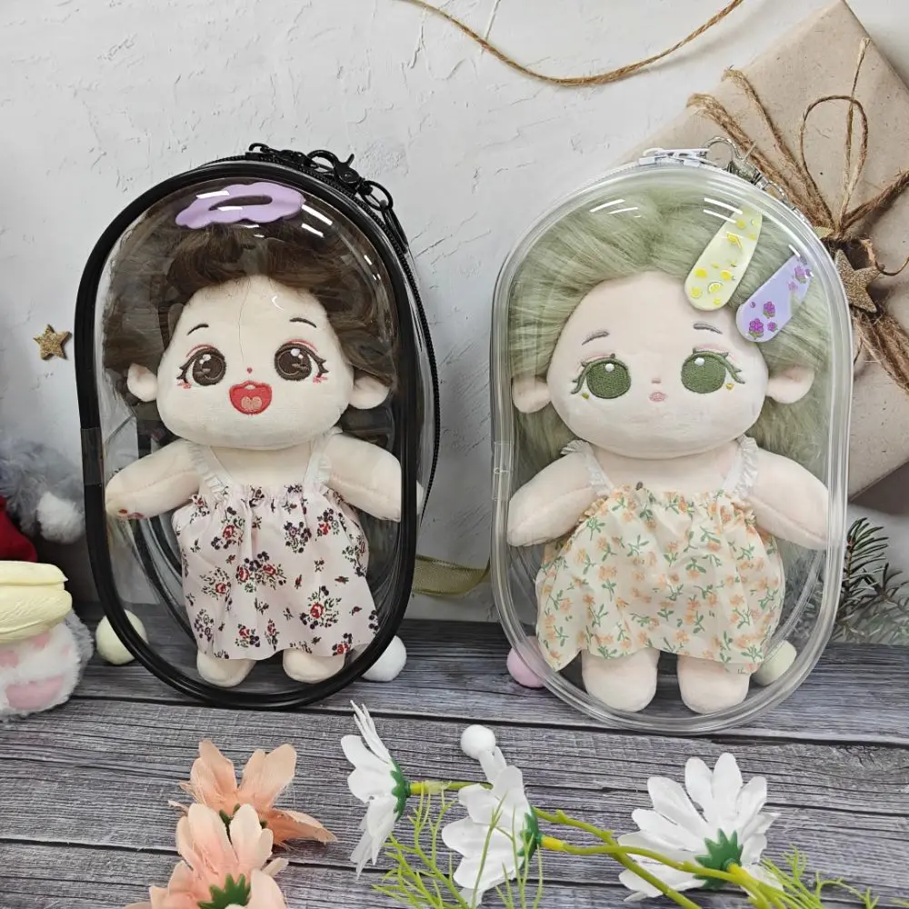 Transparent 20cm Cotton Doll Display Box Dustproof Multifunction 20cm Doll Takeaway Bag Thicken PVC Cotton Doll Transparent Bag