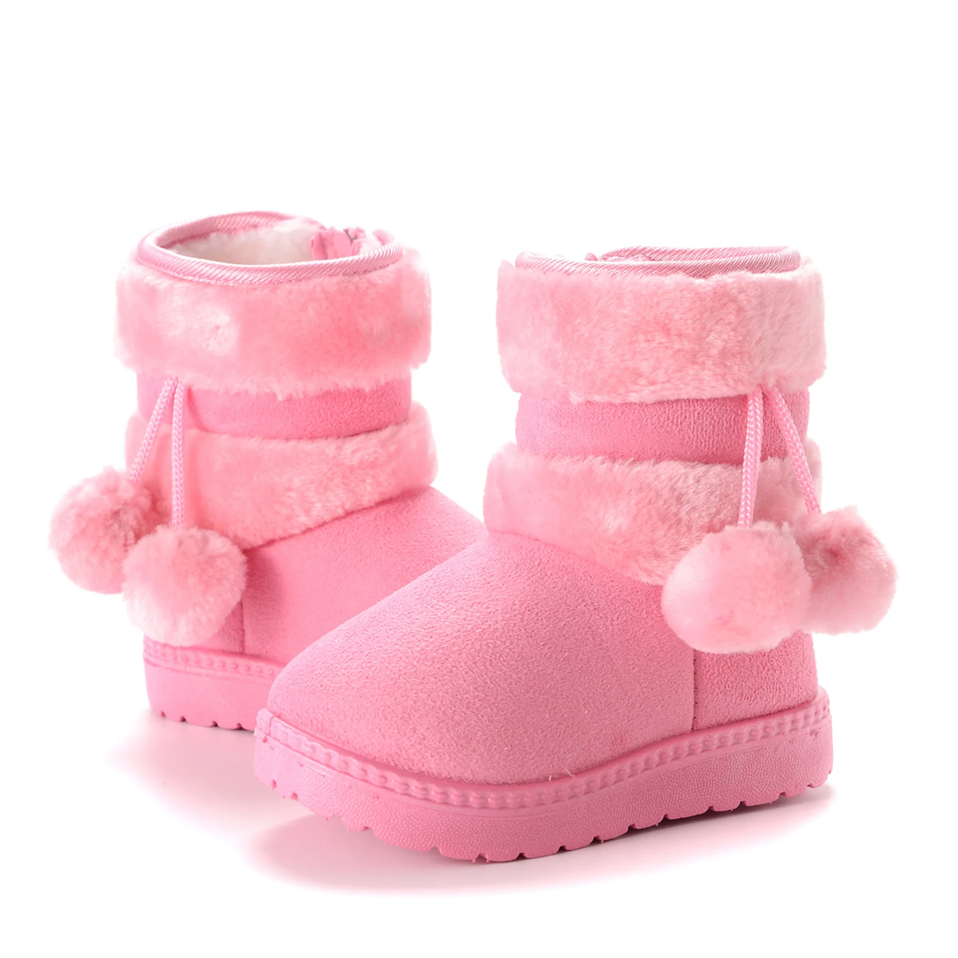 Little Princess Warm Short Boots with Thick Retro Cotton Shoes Baby Boots Winter New Children Snow Boots Girls Elegant Soft