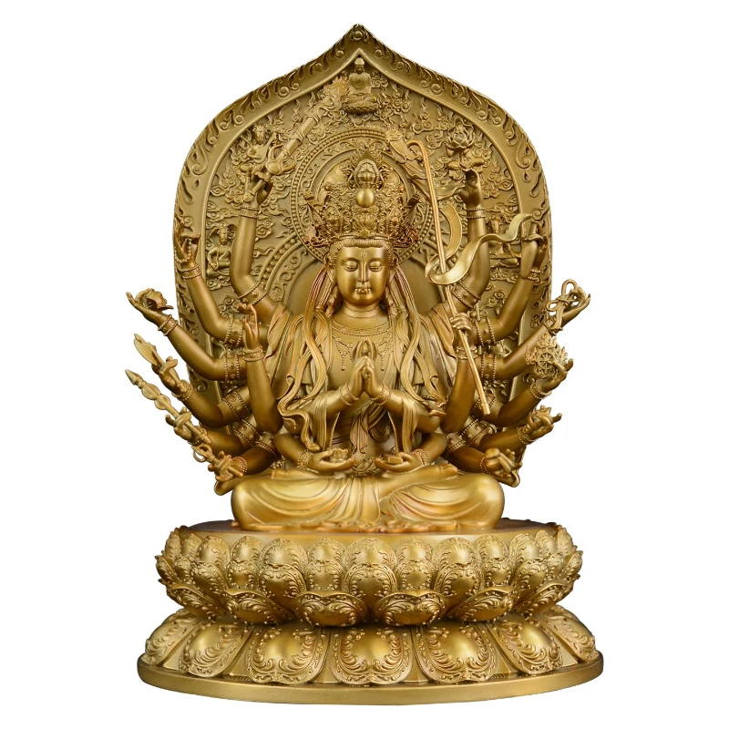 LTT Pure Copper Statue of Junti Buddha Mother Junti Bodhisattva Home Buddhist Hall Offers Large Bronze Statue