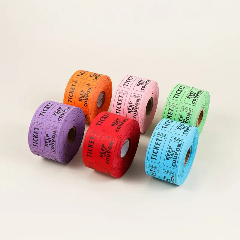 1000Pcs Colorful Tearable Raffle Tickets Double Rolls Admission Ticket Game Ticket For Events Carnivals Entry Class Reward view 5