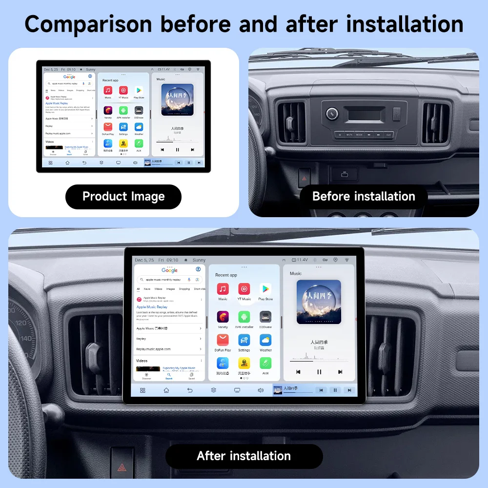 JIUYIN 13 inch 6G 128G Android 14 Universal Car Radio GPS 4G Navigation Automotive Multimedia Video Player CarPlay Video Stereo