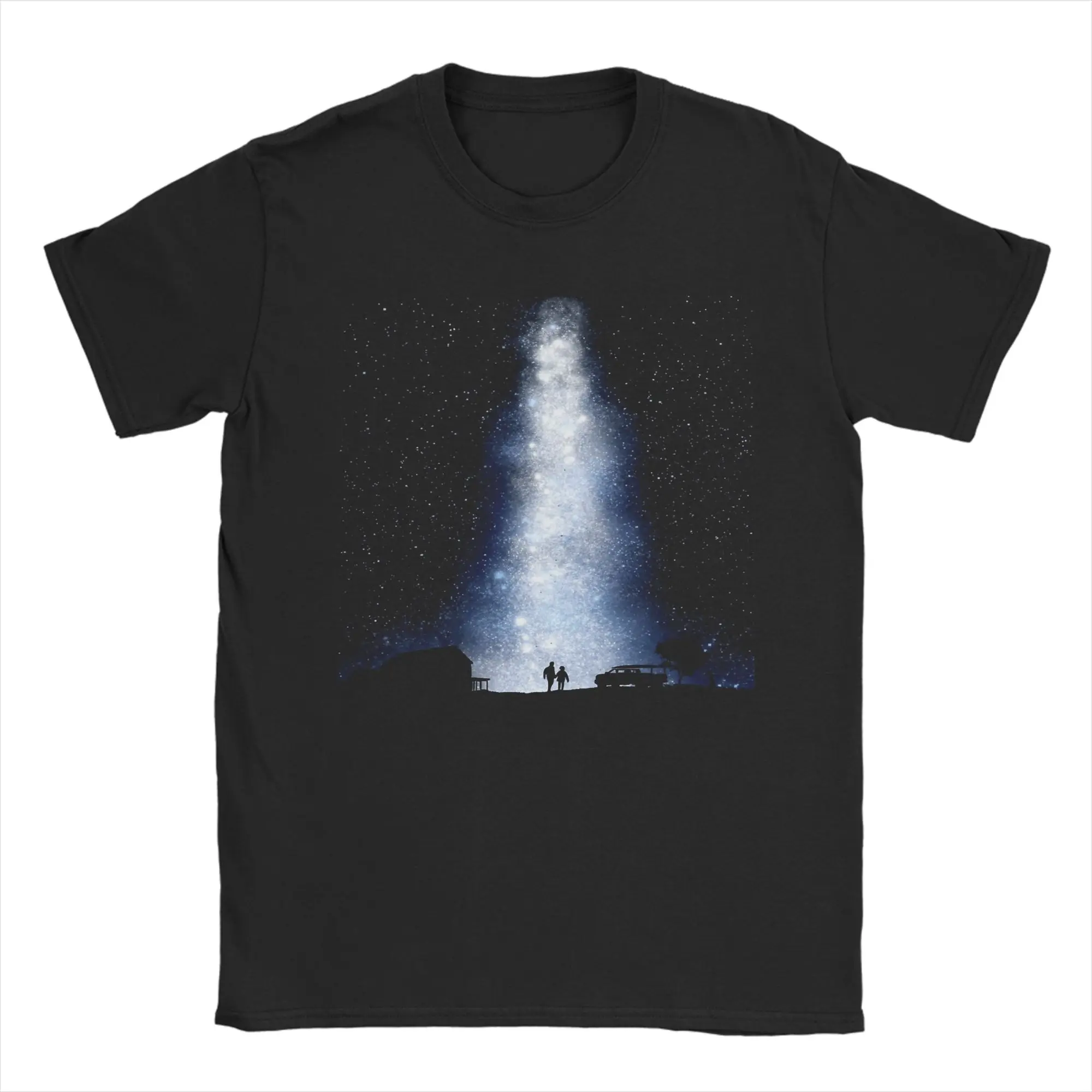 Men's Interstellar Movie T-Shirts  100 Cotton Top Tees Beach Vintage Short Sleeve T-Shirt Round Neck Hippie Casual Tee Shirt