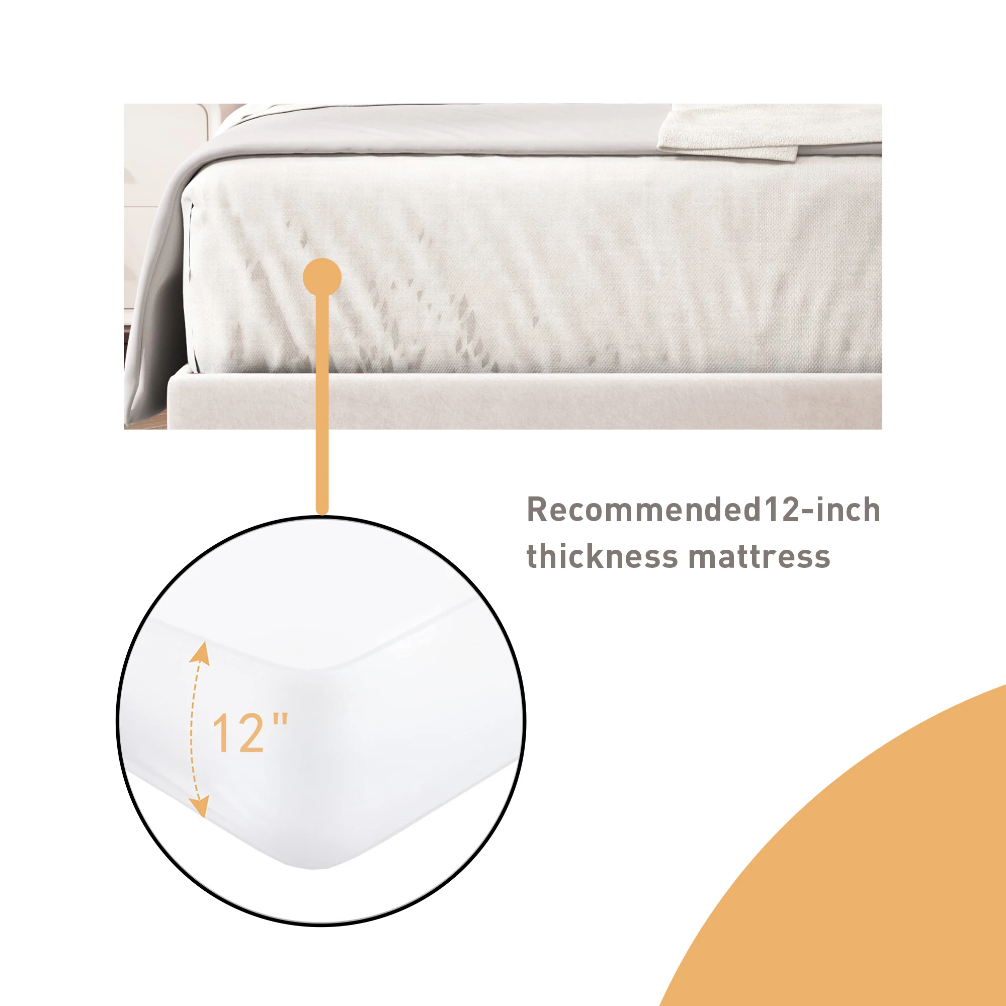 Upholstered Platform Bed Frame With Headboard With Button Tufting Solid Wood Slats Support No Box Spring Needed Easy Assembly