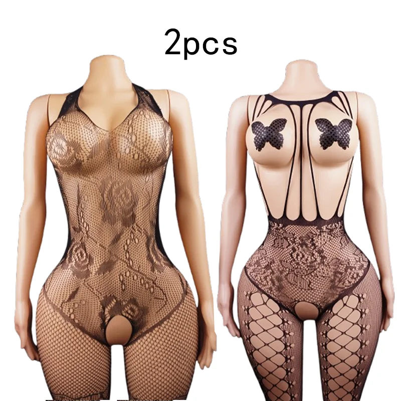 2-Piece Set – Women's Sexy Bodysuit | Cut-out Mesh Lingerie | Perfect for Honeymoons, Date Nights, and Themed Events
