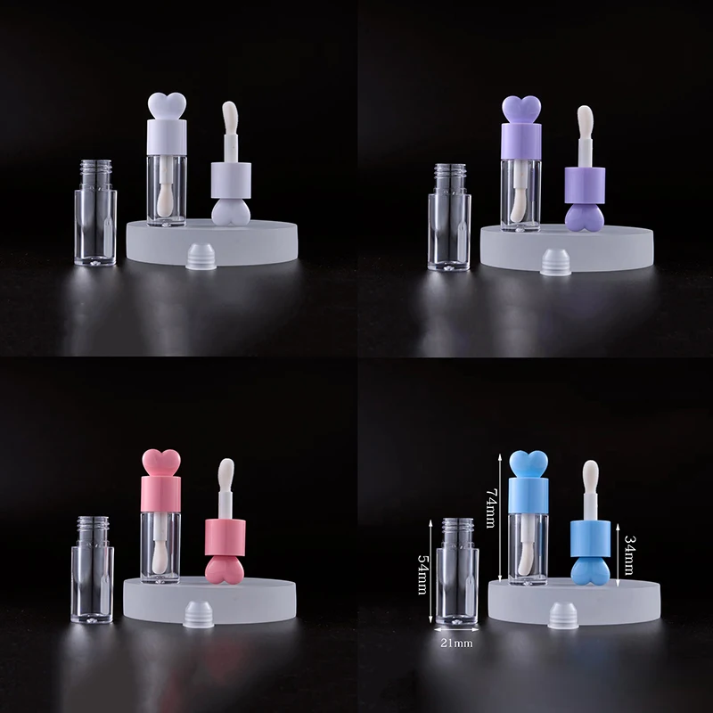 空のボトル唇釉容器ポータブルハート 4/6 ミリリットルリップグロスチューブマット太いロッド大型ブラシ容器メイクアップツール