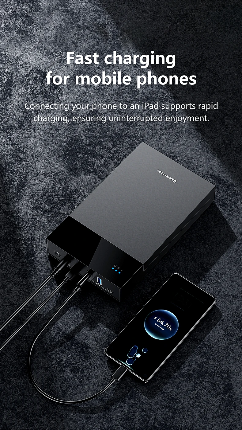 Blueendless 2,5/3,5 Zoll HDD/SSD-Gehäuse mit USB3.0-HUB, Unterstützt 18TB, Typ-C-zu-SATA-Adapter, Werkzeugfreies HDD-Gehäuse mit 12V-Stromadapter – Detail 12
