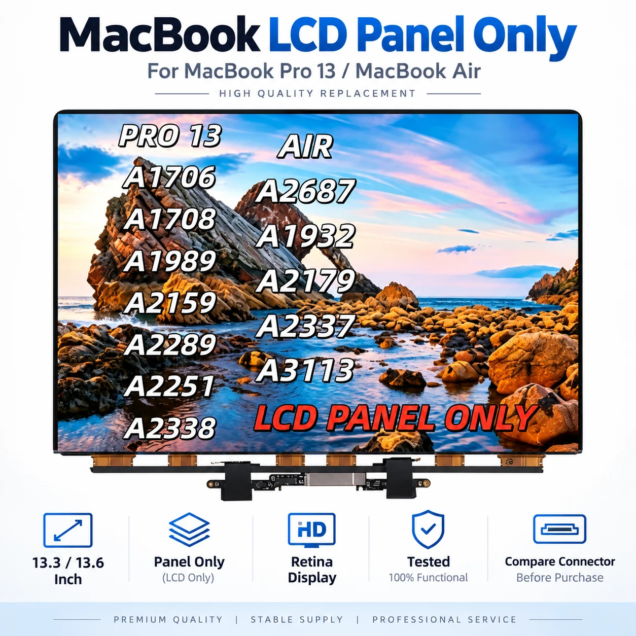 Brand New LCD Screen For MacBook Pro Air A1932 A2337 A2338 A2442 A1989 A2251 A2159 A1706 A2681 A3113 A2992 A3112 A 3401