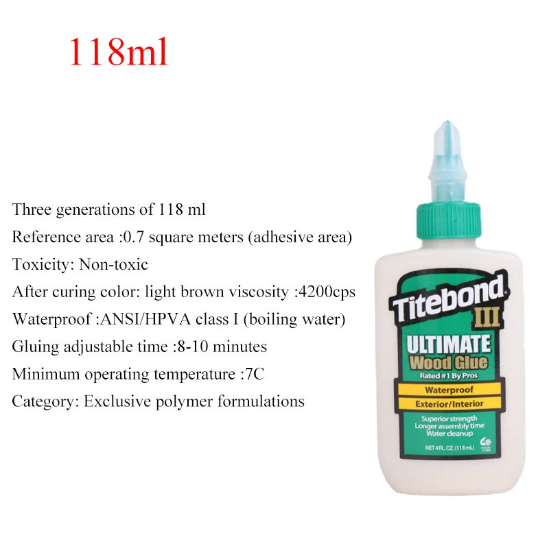 Titebond Imported Excellent Woodworking glue 118 5pcs 3 Generations Of Wood Furniture Board Chair Guitar Instrument Repair 5pcs