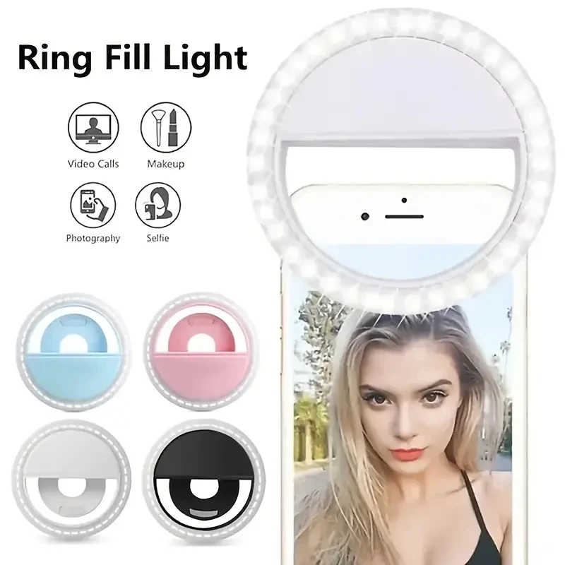 1PC Fill Light ,USB Rechargeable, LED Selfie Ring Light, Phone Lens LED Selfie Light Ring Phone Selfie Light