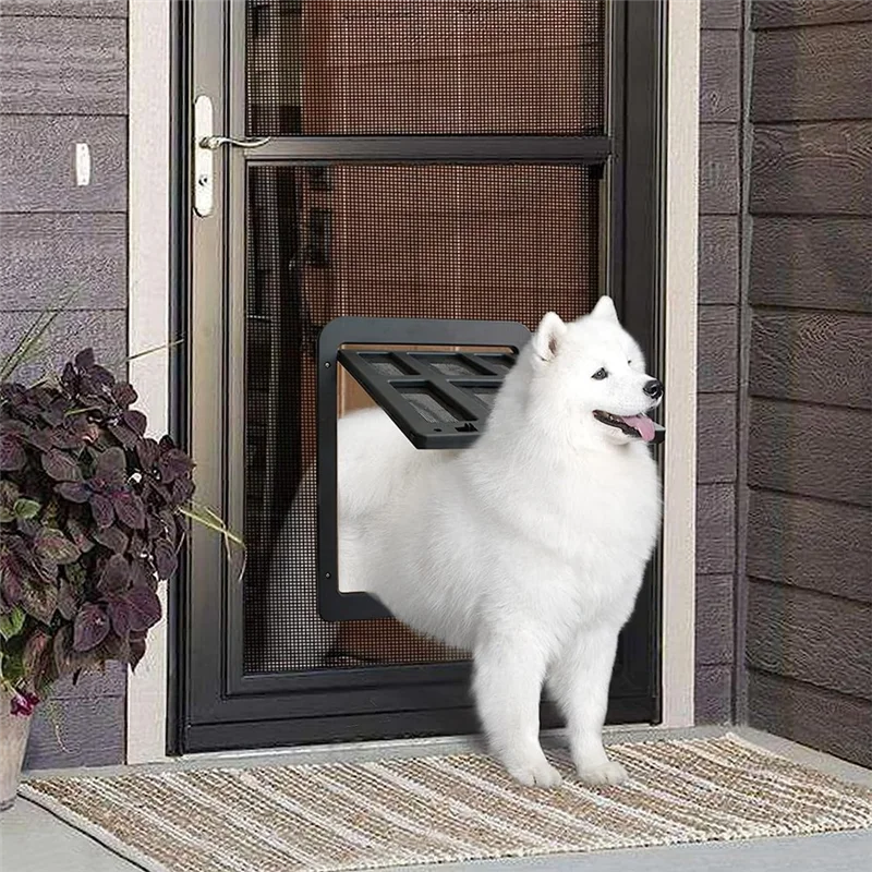 Pet Flap สําหรับ Fly Screen Dog Flap พร้อมแม่เหล็ก Cats Flap Fly Screen Door ติดตั้งง่ายสําหรับแมว/สุนัข