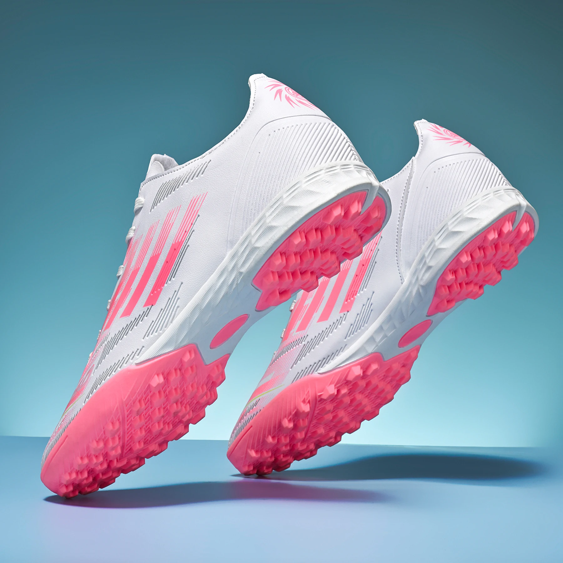 Unisex TF Soccer Cleats Anti Slip Turf Football Boots Breathable Lightweight Shoes for Adult Training Matches