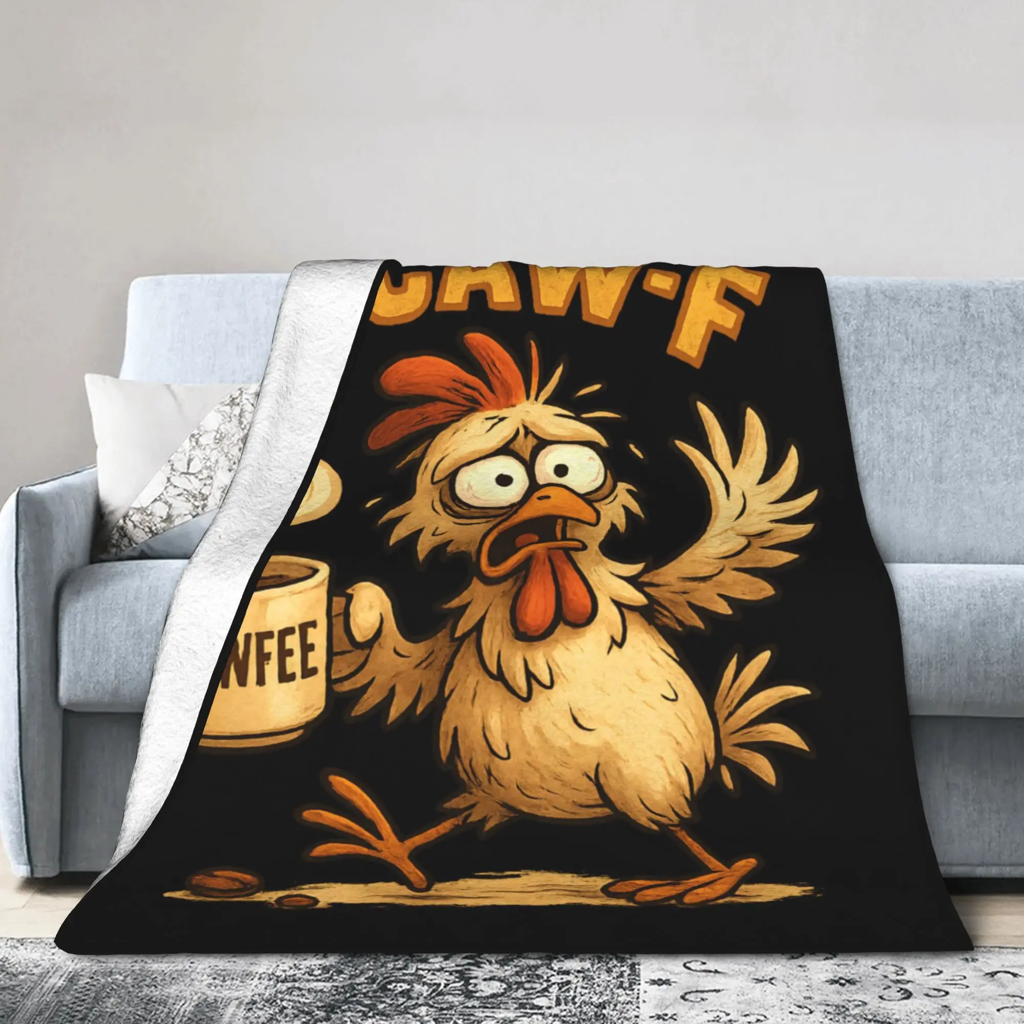 Warm Soft BlanketChildren Picnic F-CAW-F Chicken Funny Crazy Screaming Coffee Bedding Throws  Flannel Bedspread For Bed Cover