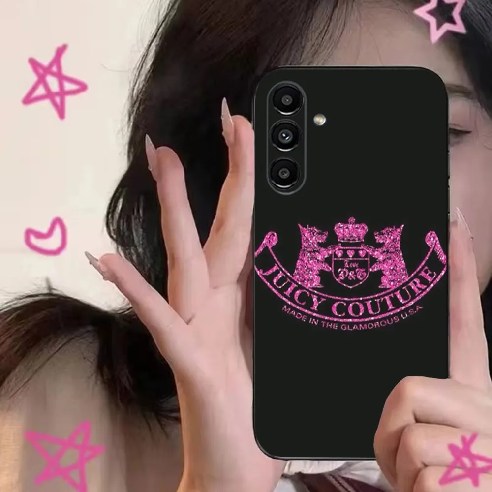 Juicy C-Couture   Phone Case For Samsung S24,S21,S22,S23,S30,Ultra,S20,Plus,Fe,Lite,Note,10,9,5G Black Soft Cover