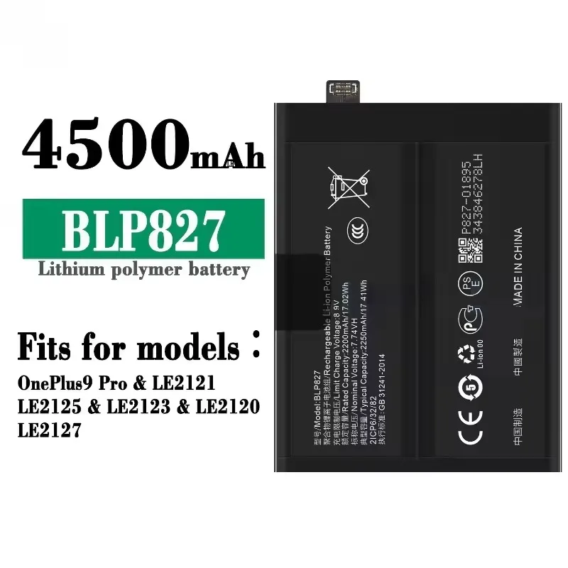 BLP827 4500mAh Replacement Li-Polymer Battery Pack for OnePlus 9 Pro/1+9Pro LE2121 LE2125 LE2123 LE2120 LE2127 with Repair Tools