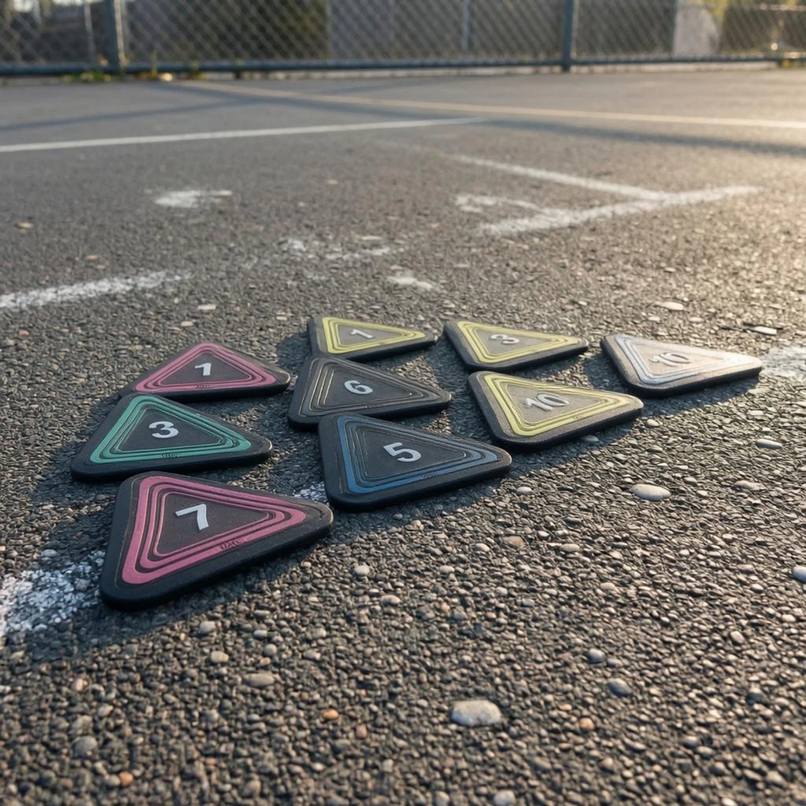 10 Pieces Triangular Floor Marker Wear-Resistant Numbered Training Marker Sports Gear Lightweight Easy to Move