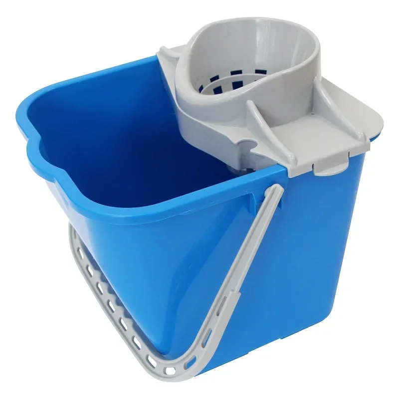 Carrello per schiacciare il secchio rotondo per pulizia mini muti-task in plastica professionale personalizzato da 25 litri