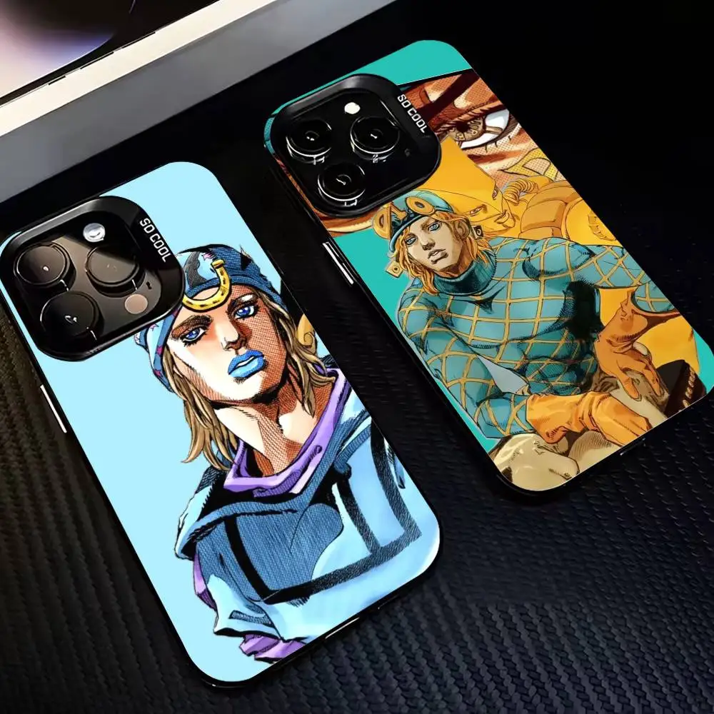 

Cool J-Johnny J-Joestar of the J-Jojo-ES Phone Case For iPhone 17,16,15,14,13,12,11 Plus,Pro Max,XS,Colorful Silver Black Cover