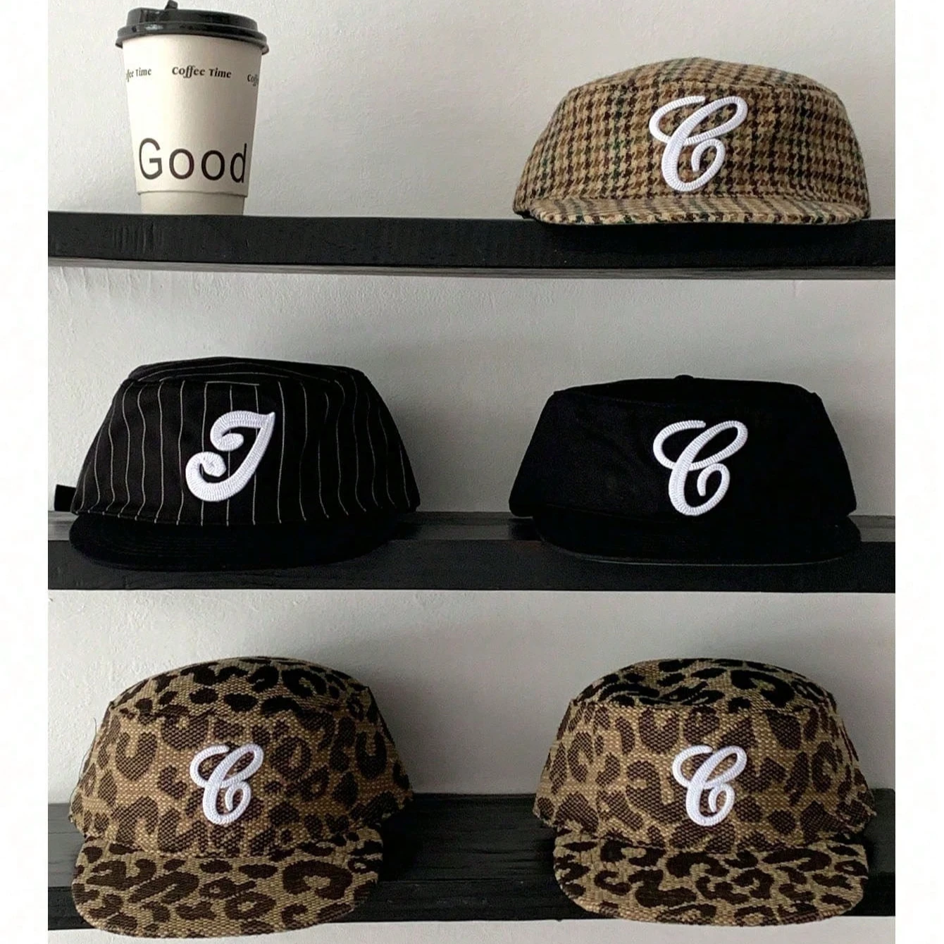 Elegant British Style Retro Plaid Fl Flat Brim High-End Embroidered Baseball Cap Flattering For Big Heads