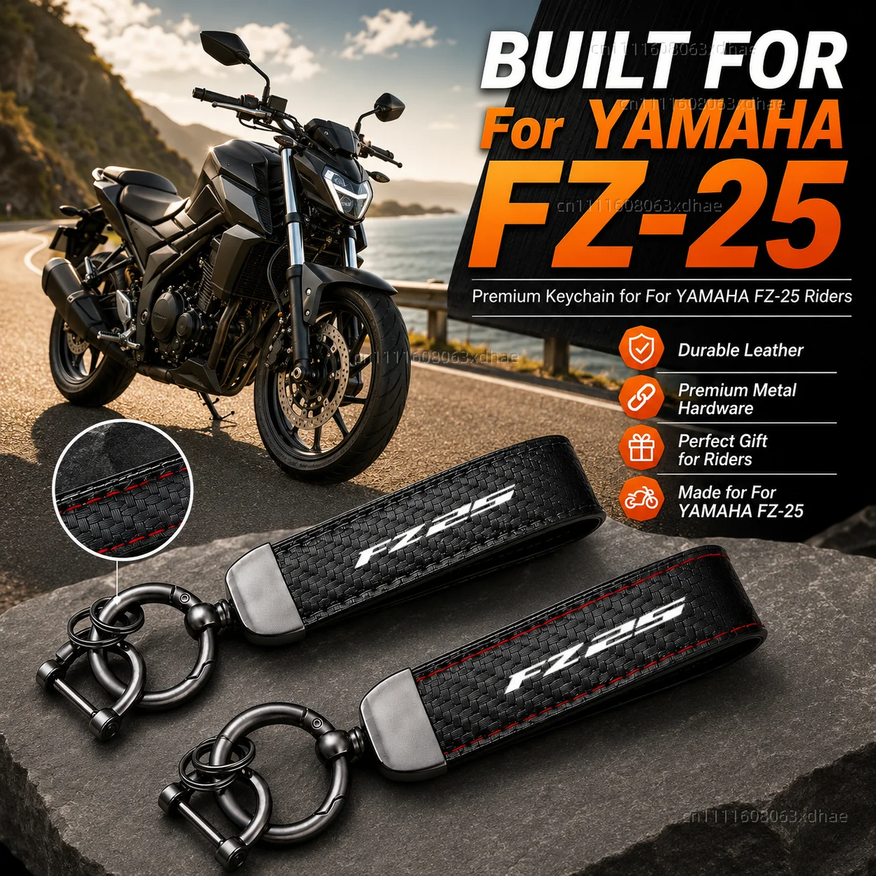 High-Grade Leather Motorcycle Keychain Holder Keyring Accessories For YAMAHA FZ-25 FZ25 FZ 25