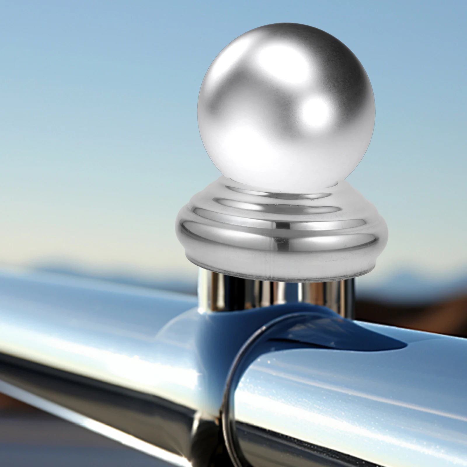 

Metal Ball Stand Gazing Garden Sphere Holder Stainless Steel Base Displaying Flagpole Multi Function Outdoor Indoor
