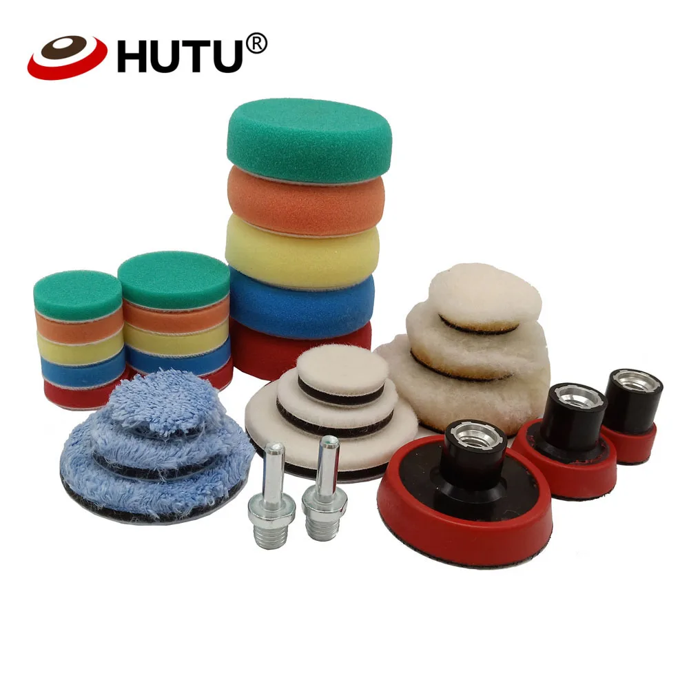 29PCS  Kit T-shape Car Detail Polishing Pads & Buffing Pads For Car Polisher Electric Drill Polisher M14 Thread