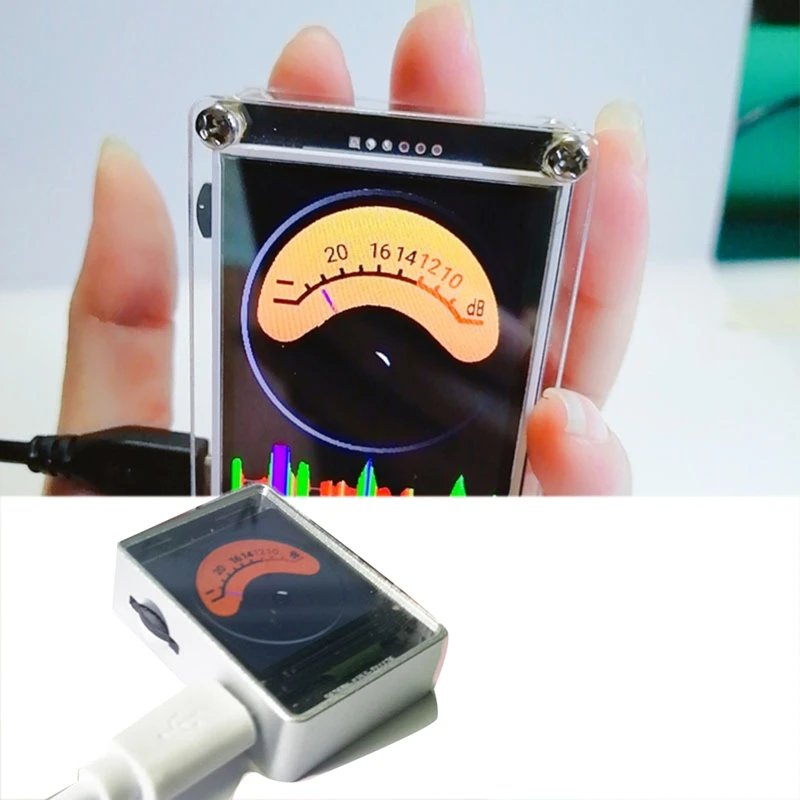 Voice Activated 1.3 Inch Music Spectrum Rhythm Level Indicator VU Meter HD LCD Color Analog Multi-Mode Support GPS