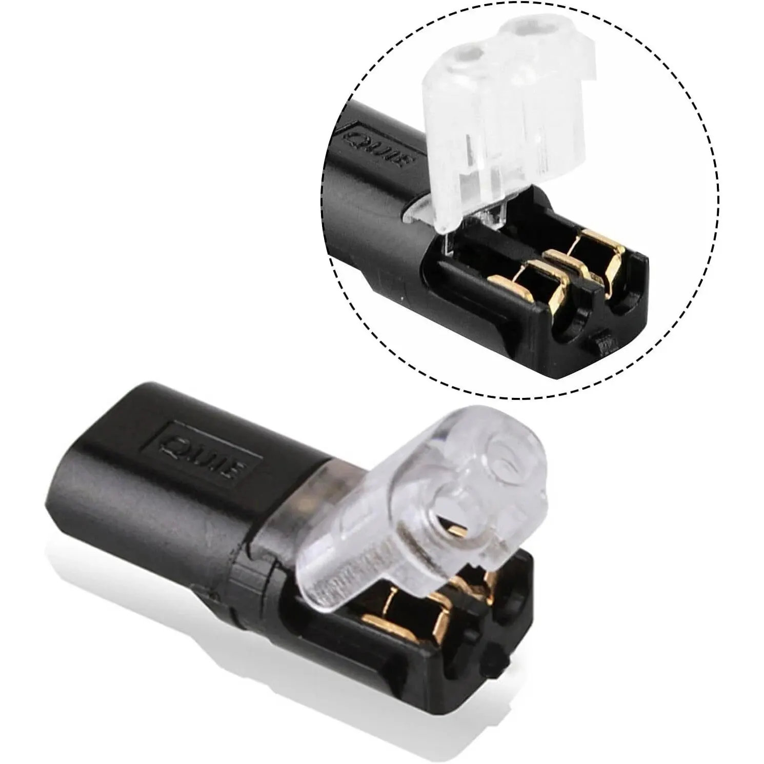 10/20pcs 2 Pin 2 Way Universal Compact Wire Terminals, No Wire-Stripping Required, Toolless Spring Wire Connectors, Quick Splice