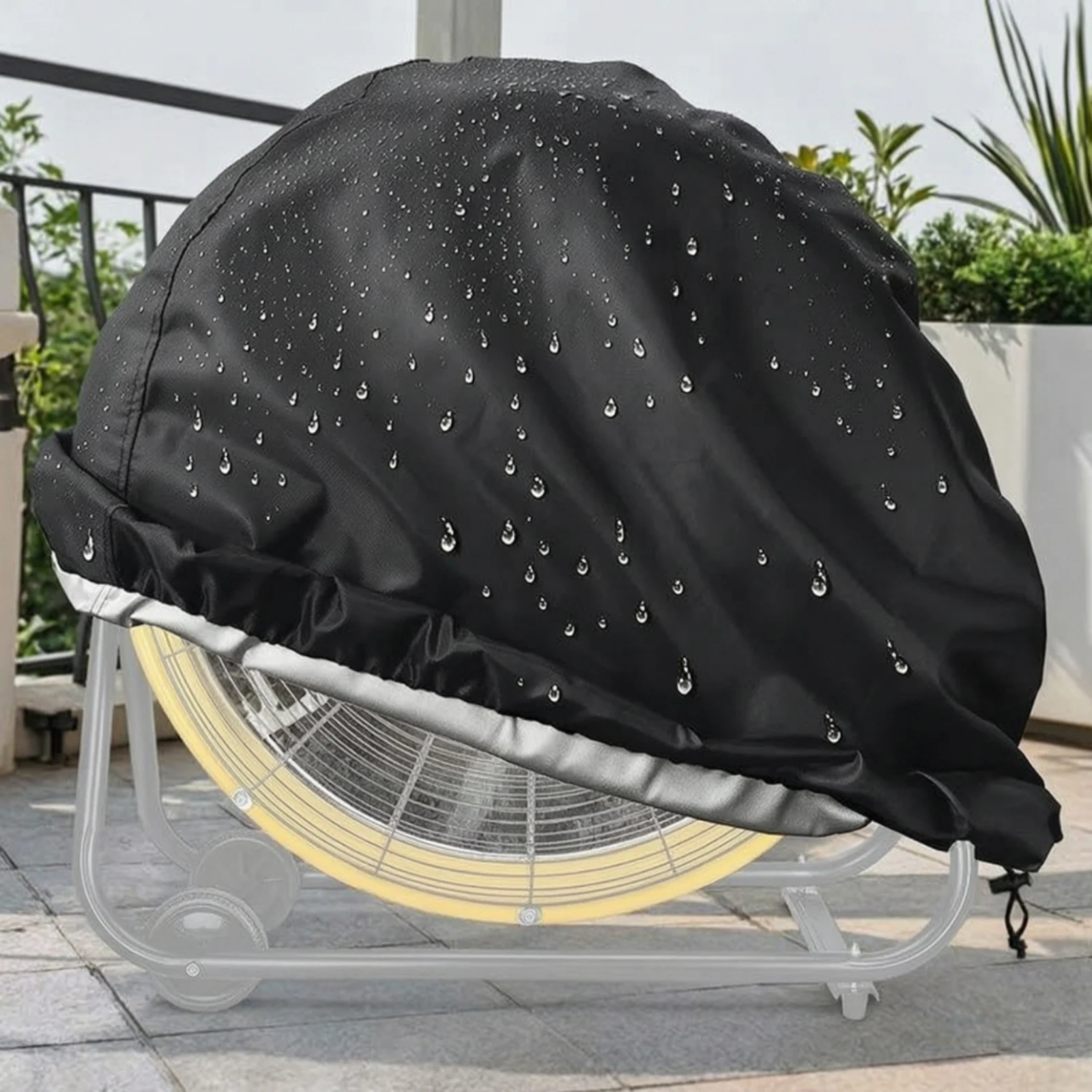 Industrial Fan Cover Waterproof Fan Cover with Drawstring Long-Lasting Sunproof for Workshop, Garage