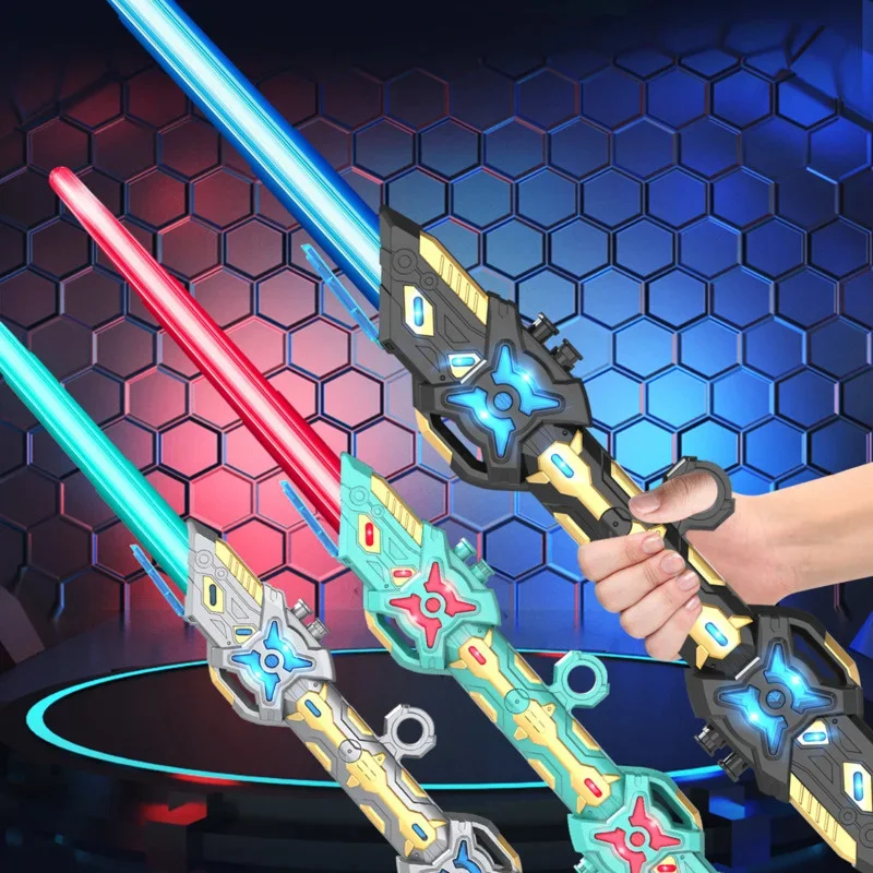 Retractable Lightsaber Finger Rotating Laser Sword Flash Luminous Soundfont  Blaster Halloween Cosplay Battle Toy For Children
