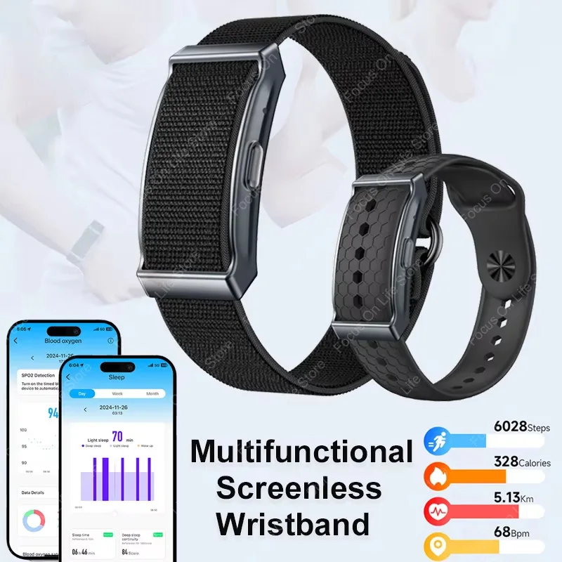 스마트워치 다기능 무화면 손목밴드 건강 모니터링 통화 알림 다국어 방수 팔찌