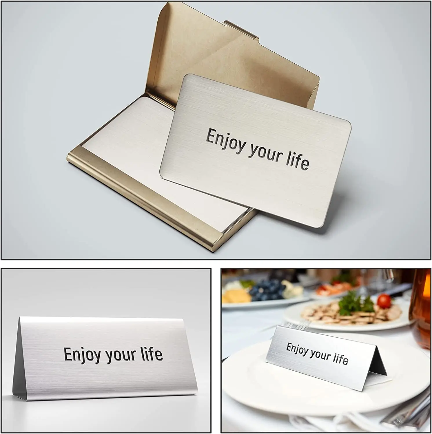 5Pcs 0.5mm Thick Stainless Steel Blank Metal Business Cards Laser Engraving Stainless Cards Customer DIY Gift Plate Blank Cards