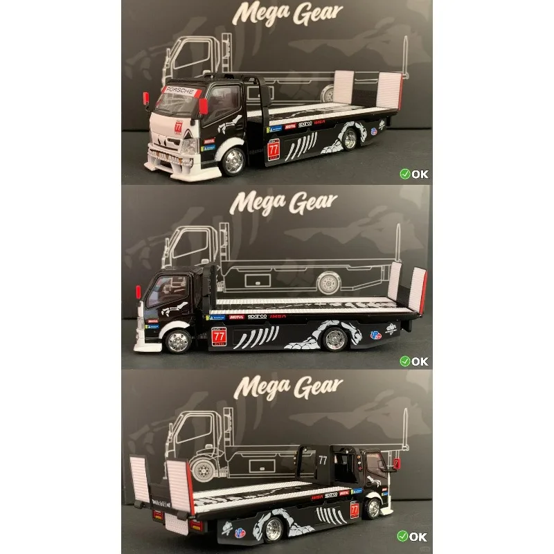

Mega Gear 1/64 Alloyized Bone Dragon Painted Flatbed Trailer No. 77 Identification Collectible Display Item Boys' Gift