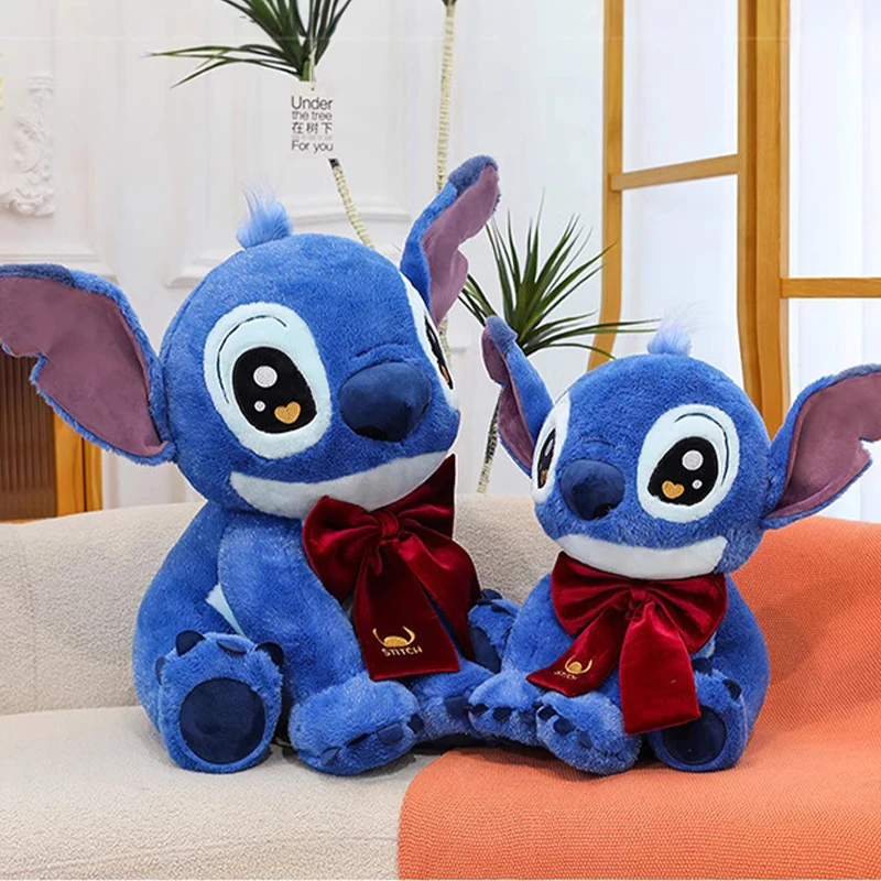 35/40 centimetri Stitch Peluche Anime Lilo & Stitch Farcito Abbraccio Cuscino Kawaii Del Fumetto Fiocco Rosso Peluche Bambola Anime Giocattoli Per Bambini Regalo Di Compleanno