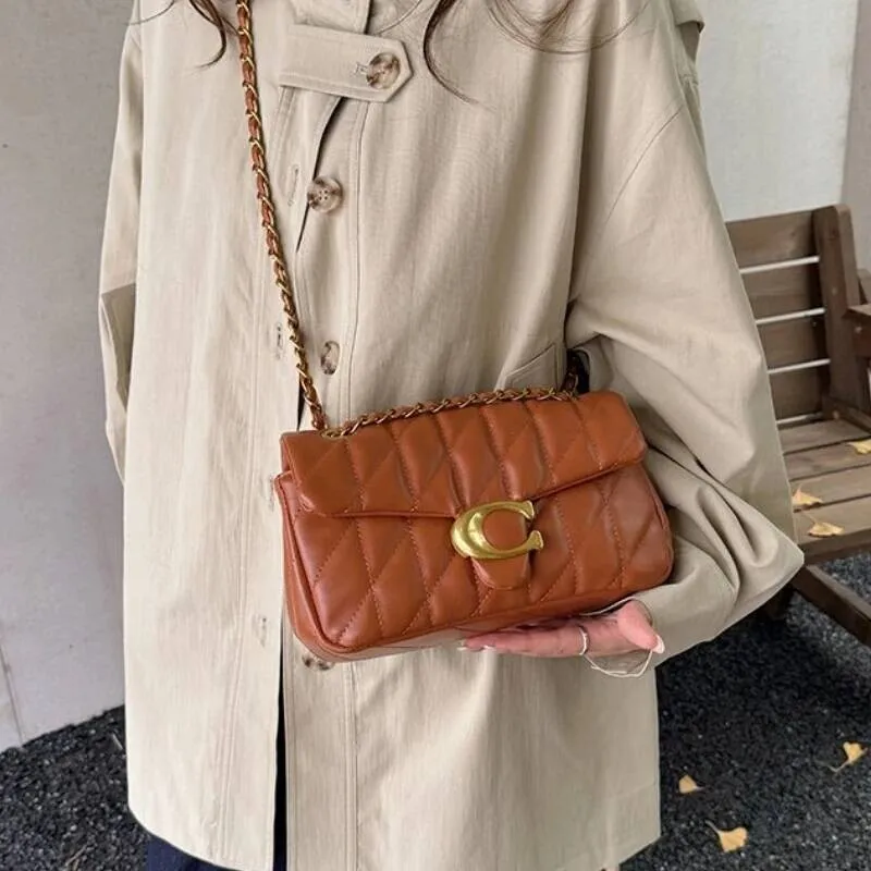 2025 Новый дизайнерский стиль, высококачественные женские маленькие сумки через плечо с цепочкой, стеганая женская сумка через плечо с вышивкой