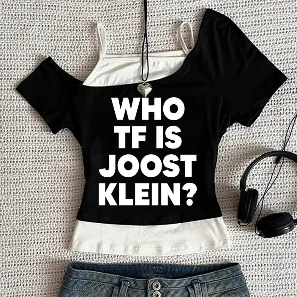Joost Klein cropped top teen graphic korean fashion gothic kawaii top tees baddie cheap clearance sales
