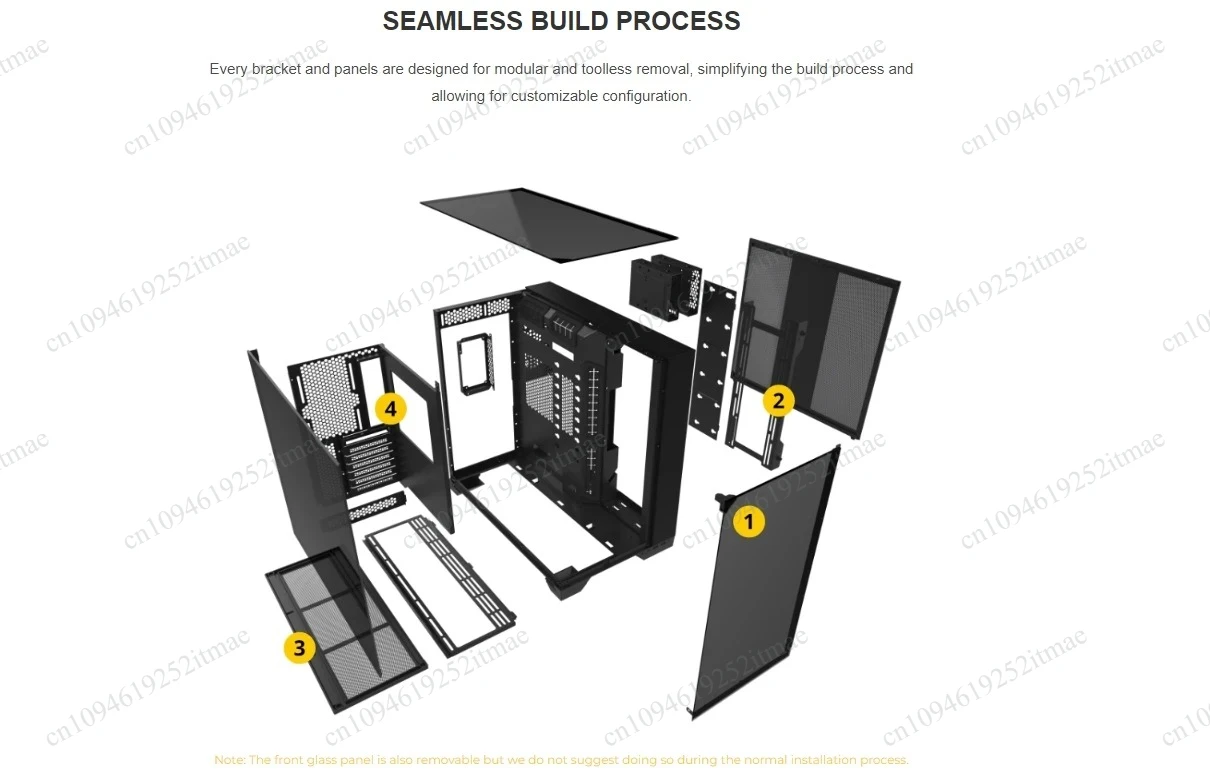 O11 VISION Tower PC Case, 3-Side Columnless Glass, Enhanced Modularity, 3 Radiator Installation Spaces