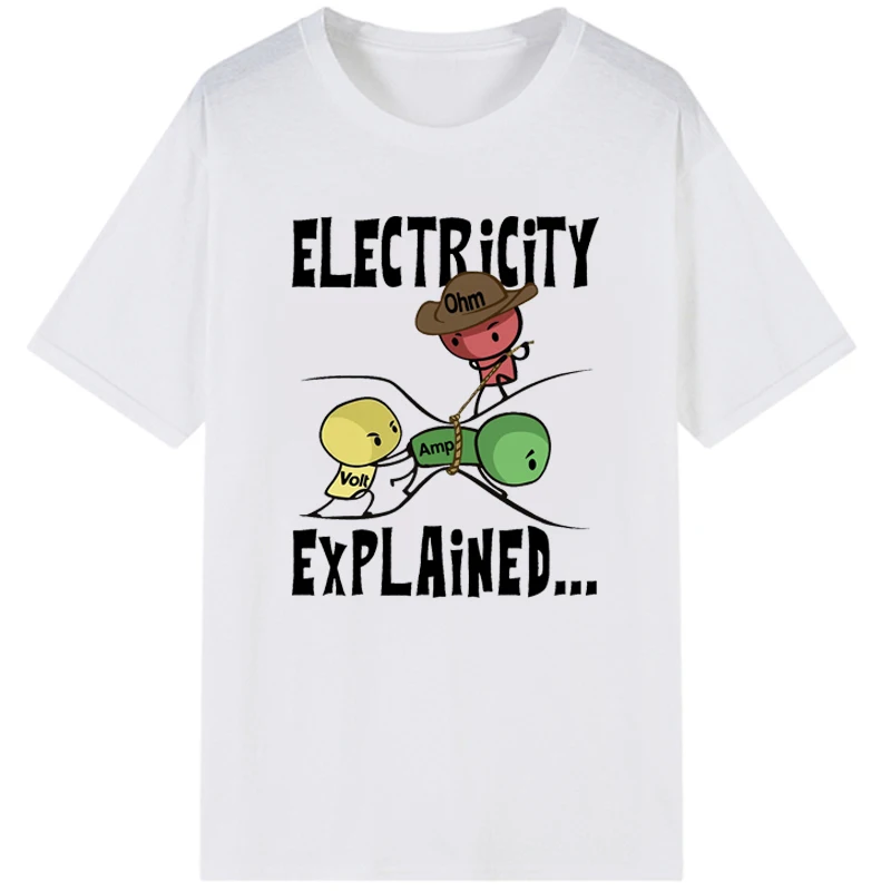 Funny Electrical Engineer T Shirt Ohm's Law Ohm Electronic Graphic Tshirts Men Fashion Loose Short-sleev Tee XS-4XL Tops