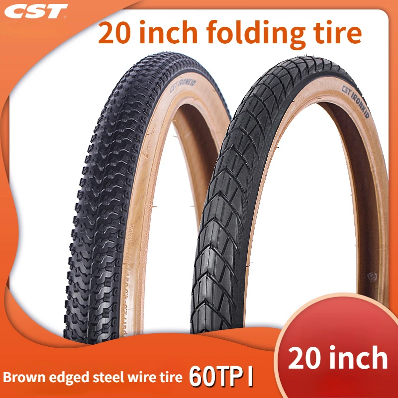 20 inch Bicycle tires 406 20X1.75 20X1.95 Brown Skin edge retro Folding Bike Tyre C1820D C1959
