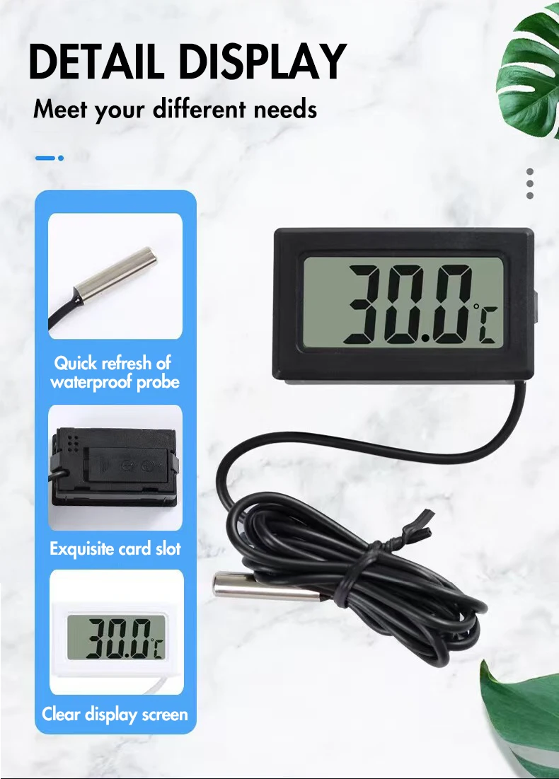 Termometer Higrometer Digital LCD Mini Mobil 2025, Sensor Suhu Dalam & Luar Ruangan, Pengukur Kelembapan