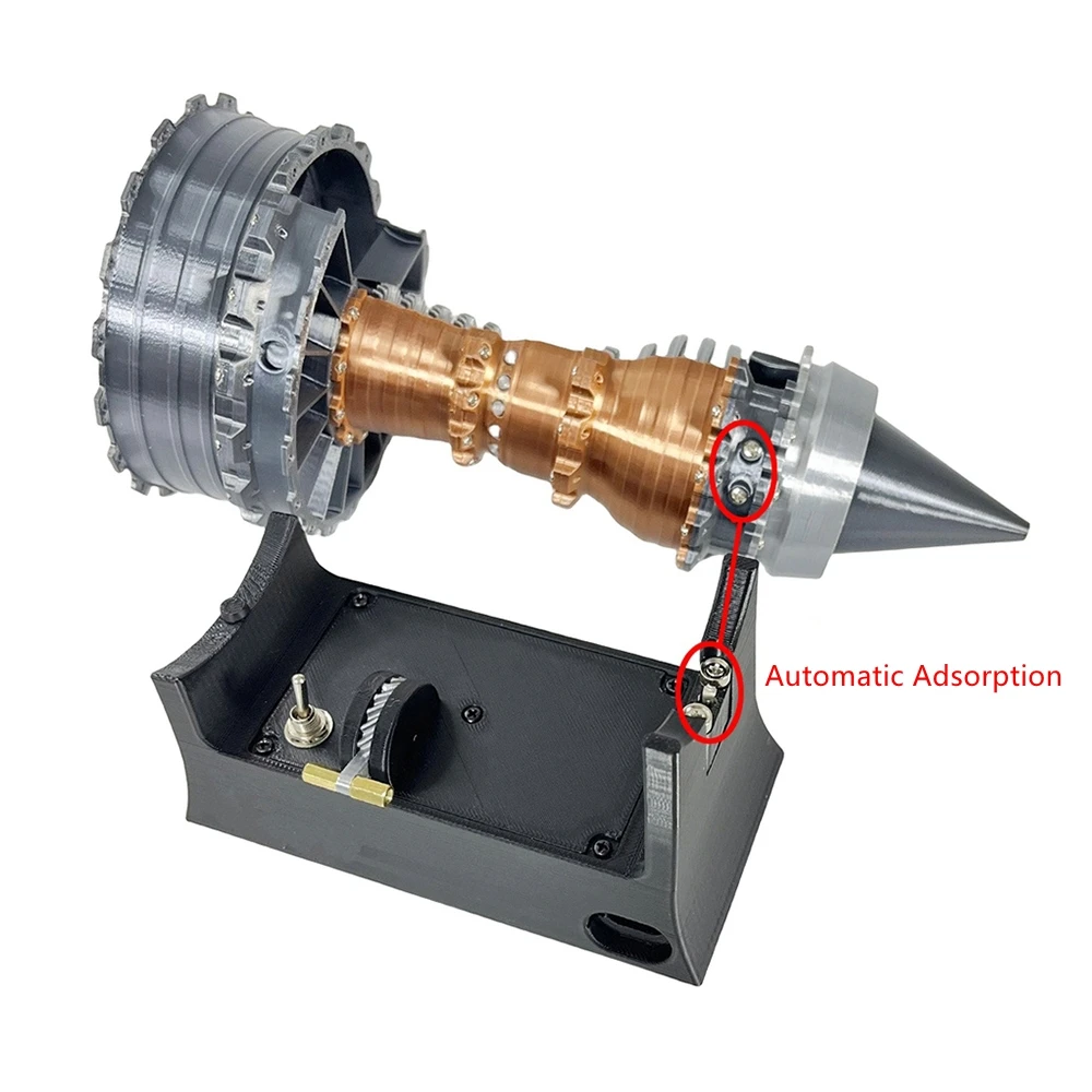 A380 Turbo Turbofan Engine Model Adjustable Speed Tail Flame Light Aircraft Engine PAL 3D Printing Craft Toy Plastic Model Kit