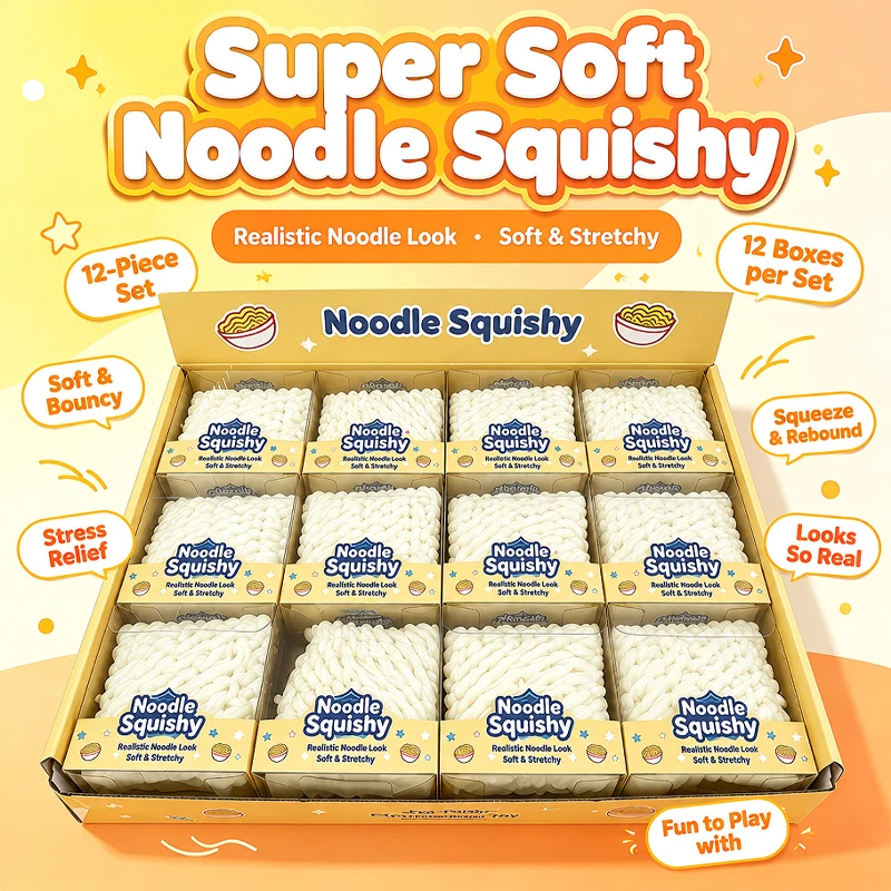 Tpr Simulation Instant Noodle Squishy Fidget Crispy Handmade Ball Relieve Stress Boredom Asmr Sensory Halloween Christmas Gifts