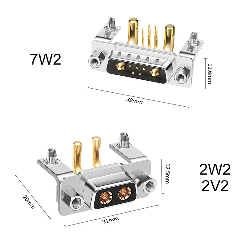 Db2はんだボードソケットヘッド、溶接プレートタイプ、90度ベンドフットプラグ、ソリッドピンコネクタ、40a、30a、7 w2、2v2、3w3