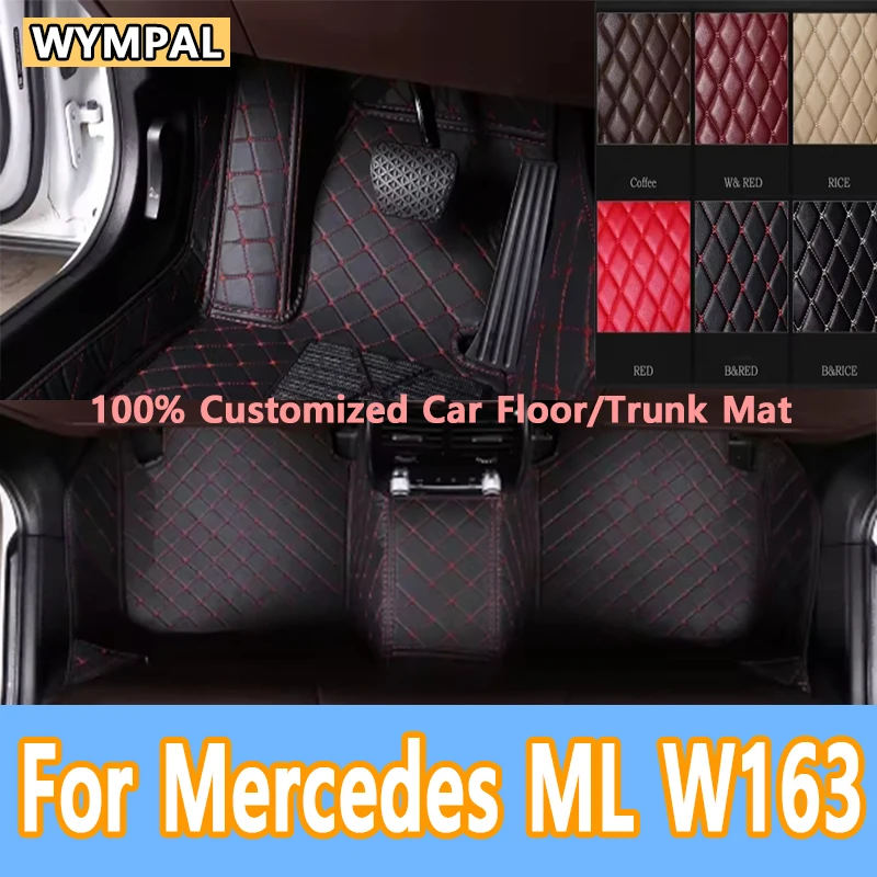 

Роскошные автомобильные коврики для Mercedes ML W163 1998-2005, дропшиппинг, центральные аксессуары для интерьера, 100% подходят для кожаных ковров, коврики для ног