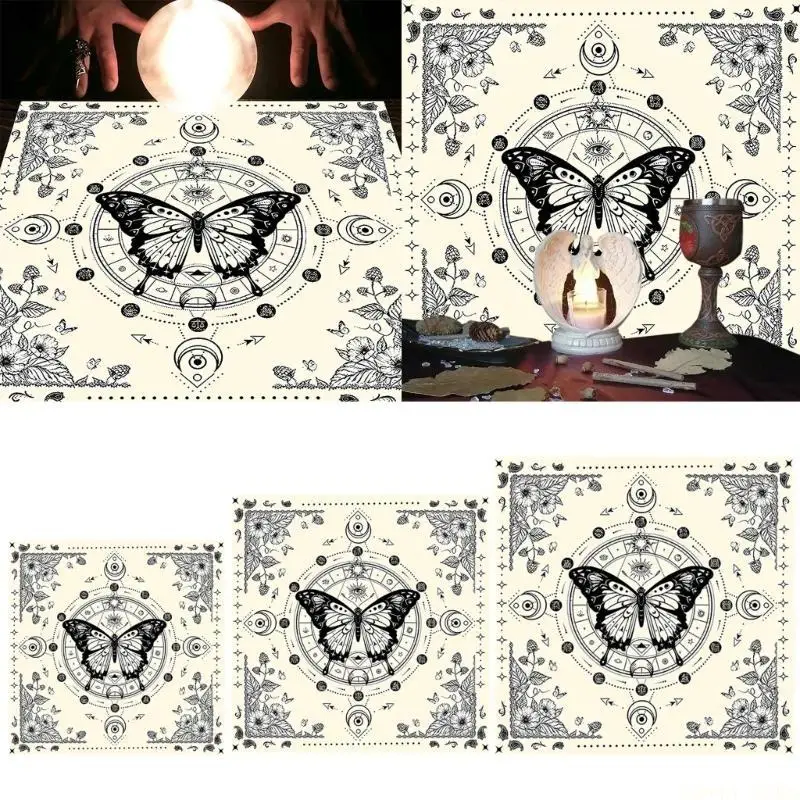 

U2JB карты Таро скатерть алтари ткань луна бабочка астрология скатерть декоры