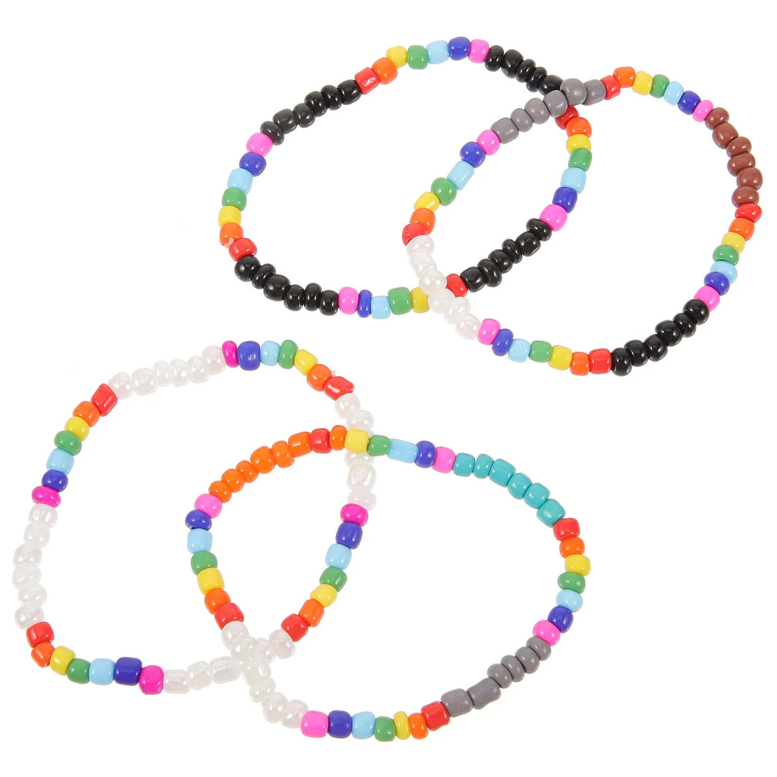 

4Pcs Colorful Beads Bracelets Women Charm Bracelets for Girls Lightweight Wrist Jewelry Summer Bohemian Style Beaded Bracelet