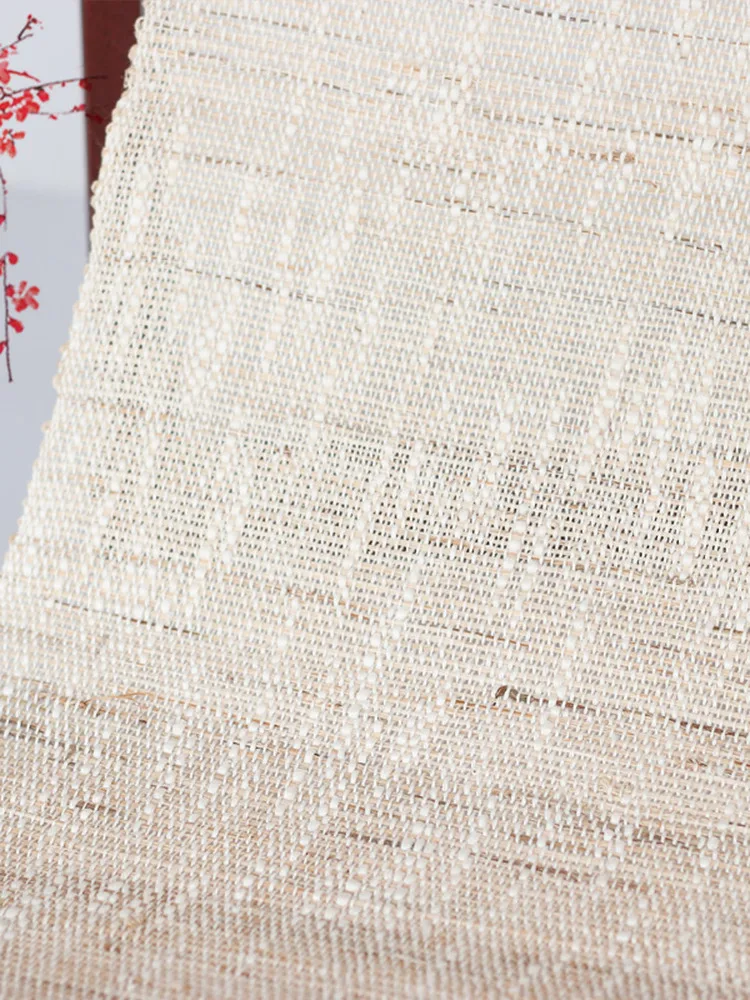 Chinese Style Summer Flax Fabric Tea Ceremony Tablecloth Curtain Decorative Material Bamboo Blind Partition DIY Handcraft