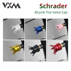 2PCS Bike Schrader Crown Valve Caps Dustproof Waterproof Wheel Valve Cover Bicycle Tyre Rim Cap MTB Trim Valve Cap