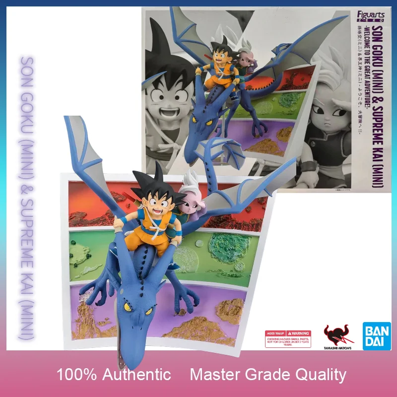 En Stock, Figura Coleccionable Original de Bandai Figuarts ZERO Dragon Ball Daima Mini Goku Supreme Kai Montando un Dragón Azul, Regalo de Anime
