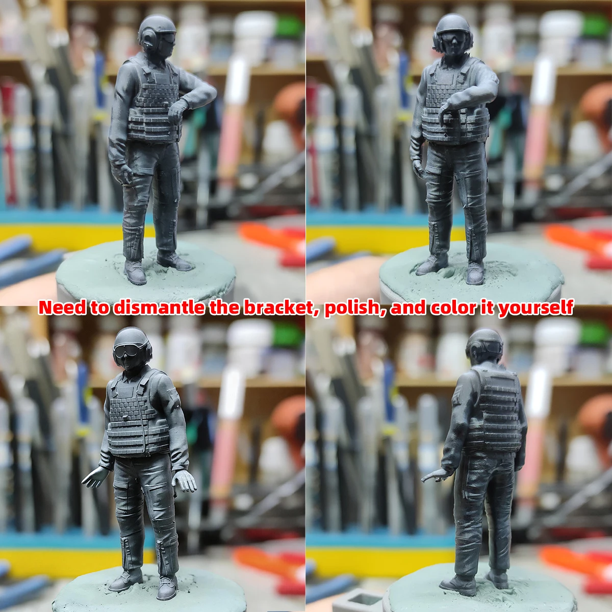 Amerikanische Panzersoldaten Armee-Figuren Soldaten-Team Militär-Mann Montage-Diorama Maßstabsgetreues Miniatur-Modellbausatz 6 Stück 1/72 1/35 1/48 – Detail 2