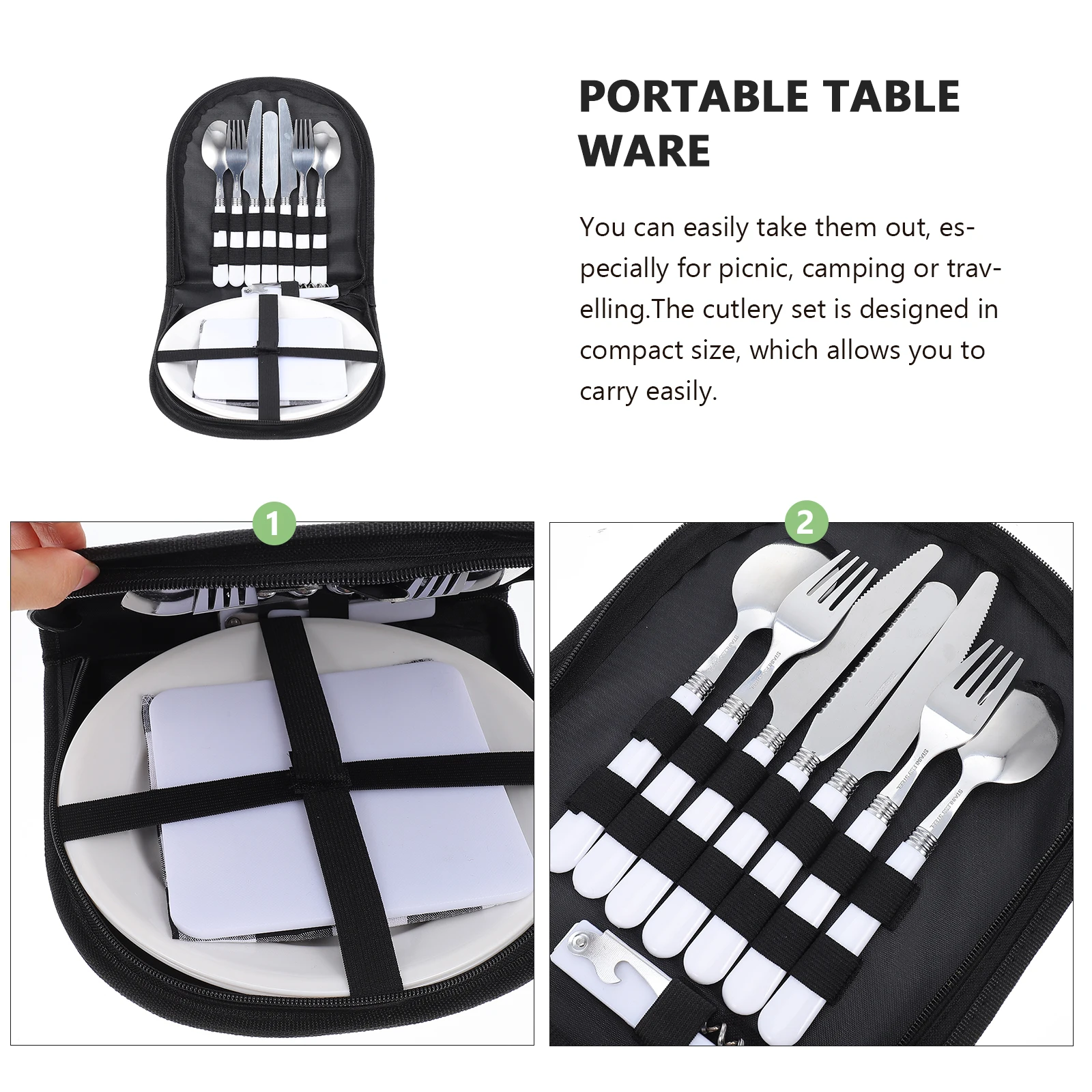 

Travel Tableware Set Outdoor Camping Cutlery Picnic Practical Supplies Silverware Kit Utensils
